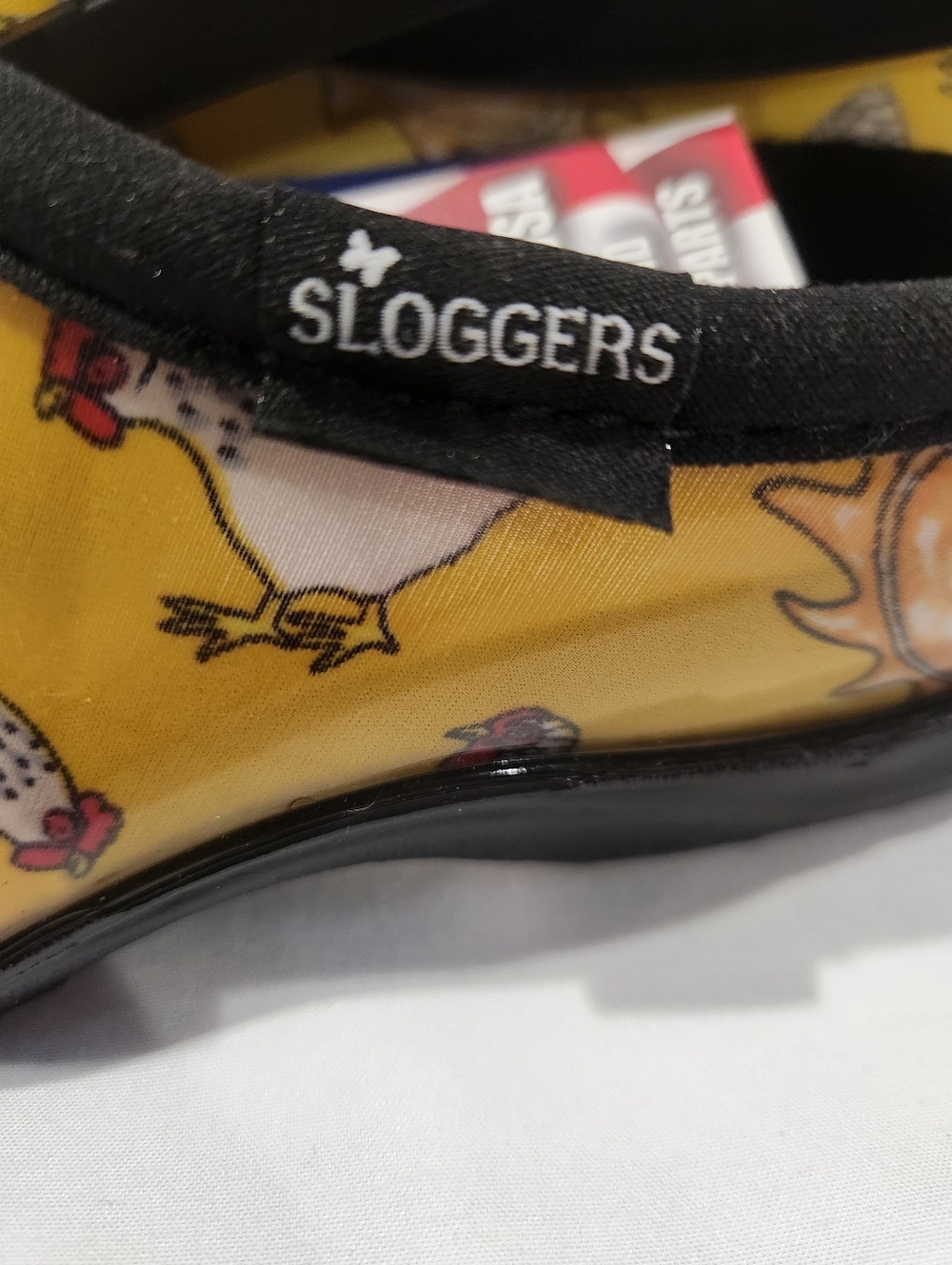 Sloggers Yellow Chicken-Print Women's Waterproof Garden Clog. NWT - Picture 3 of 6